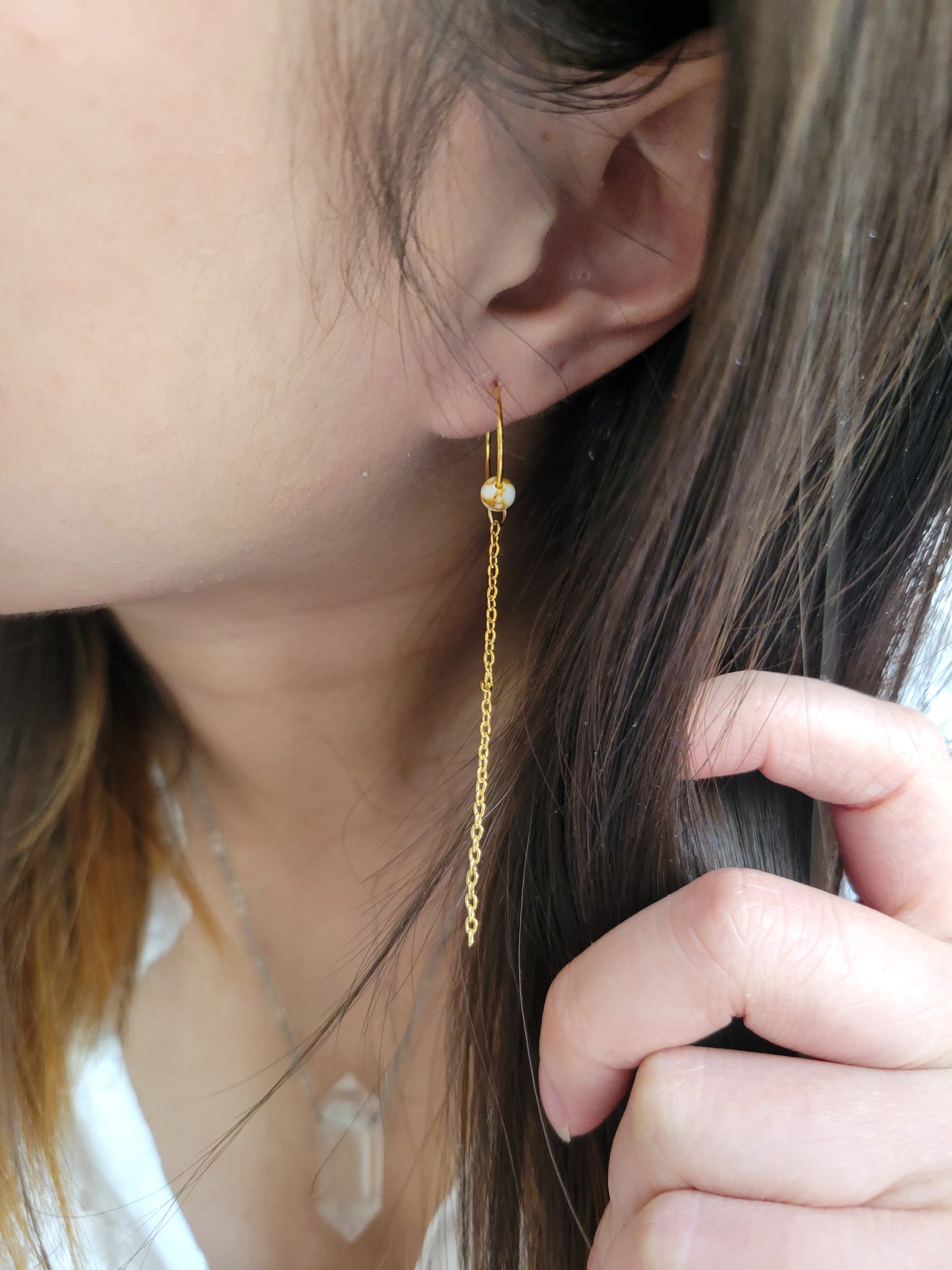 Boucles d'oreilles mini créoles longues simples - ISIA