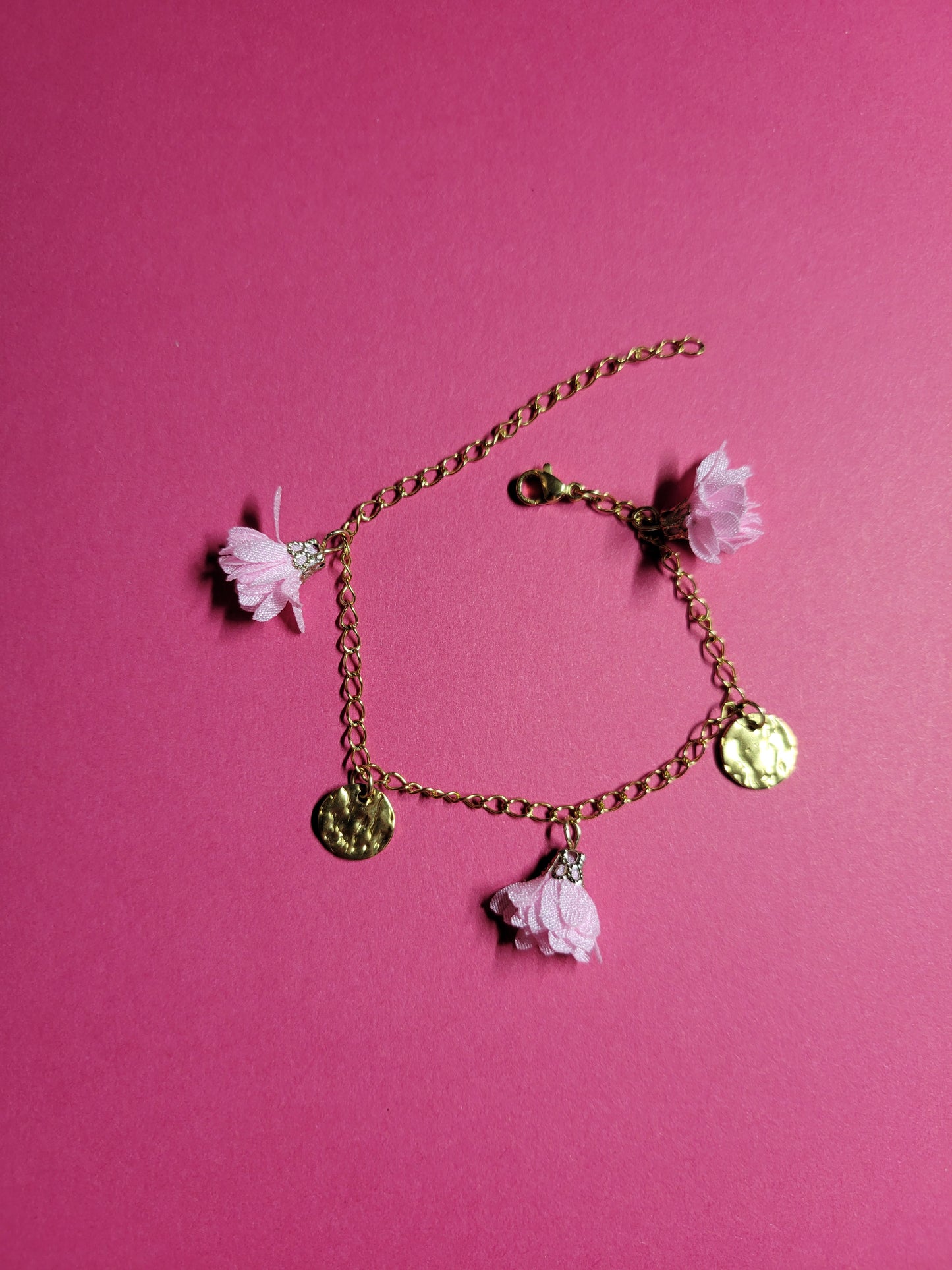 Bracelet sequins et 3 fleurs - NINE