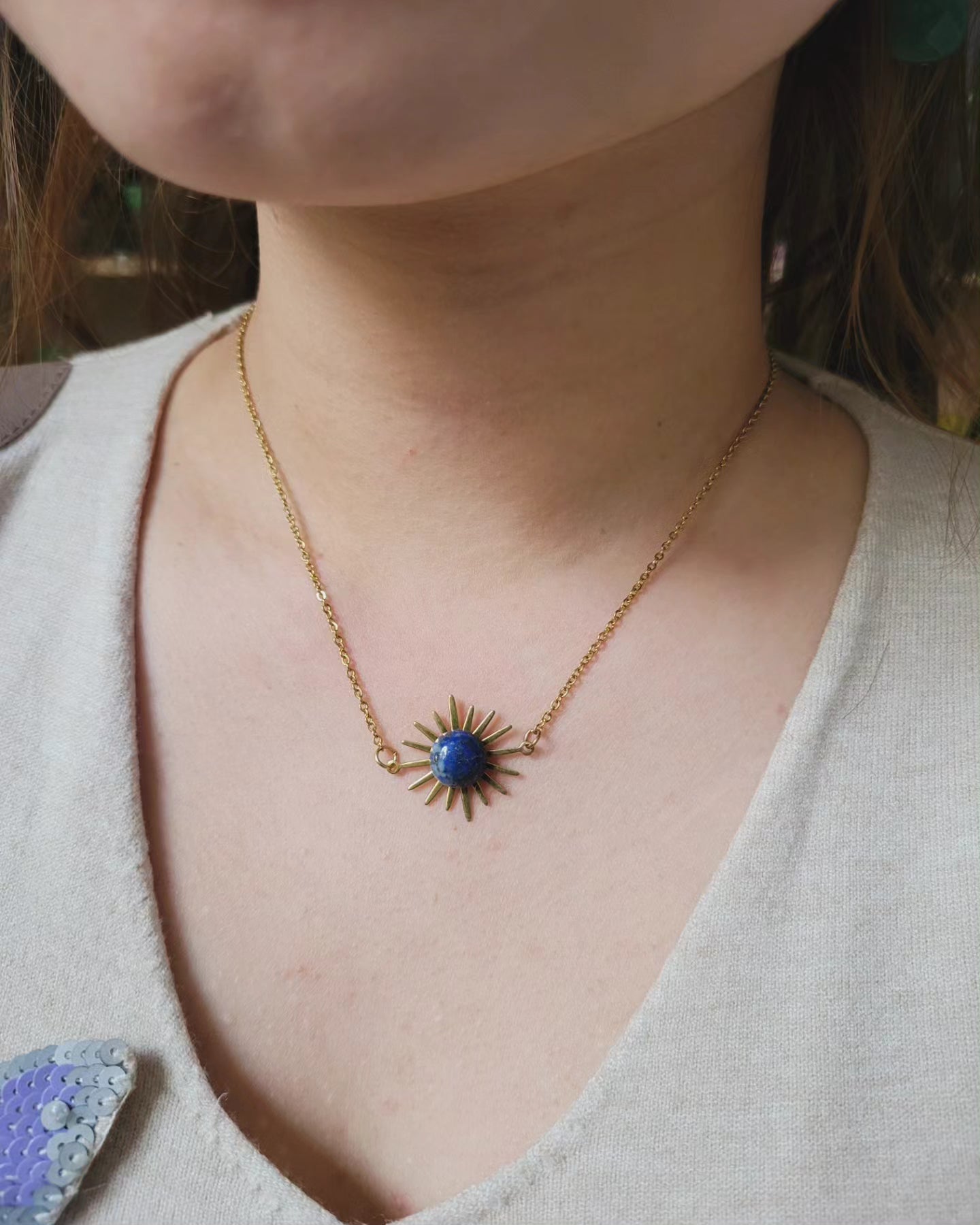 Collier ensoleillé pierres naturelles - SOLEIL