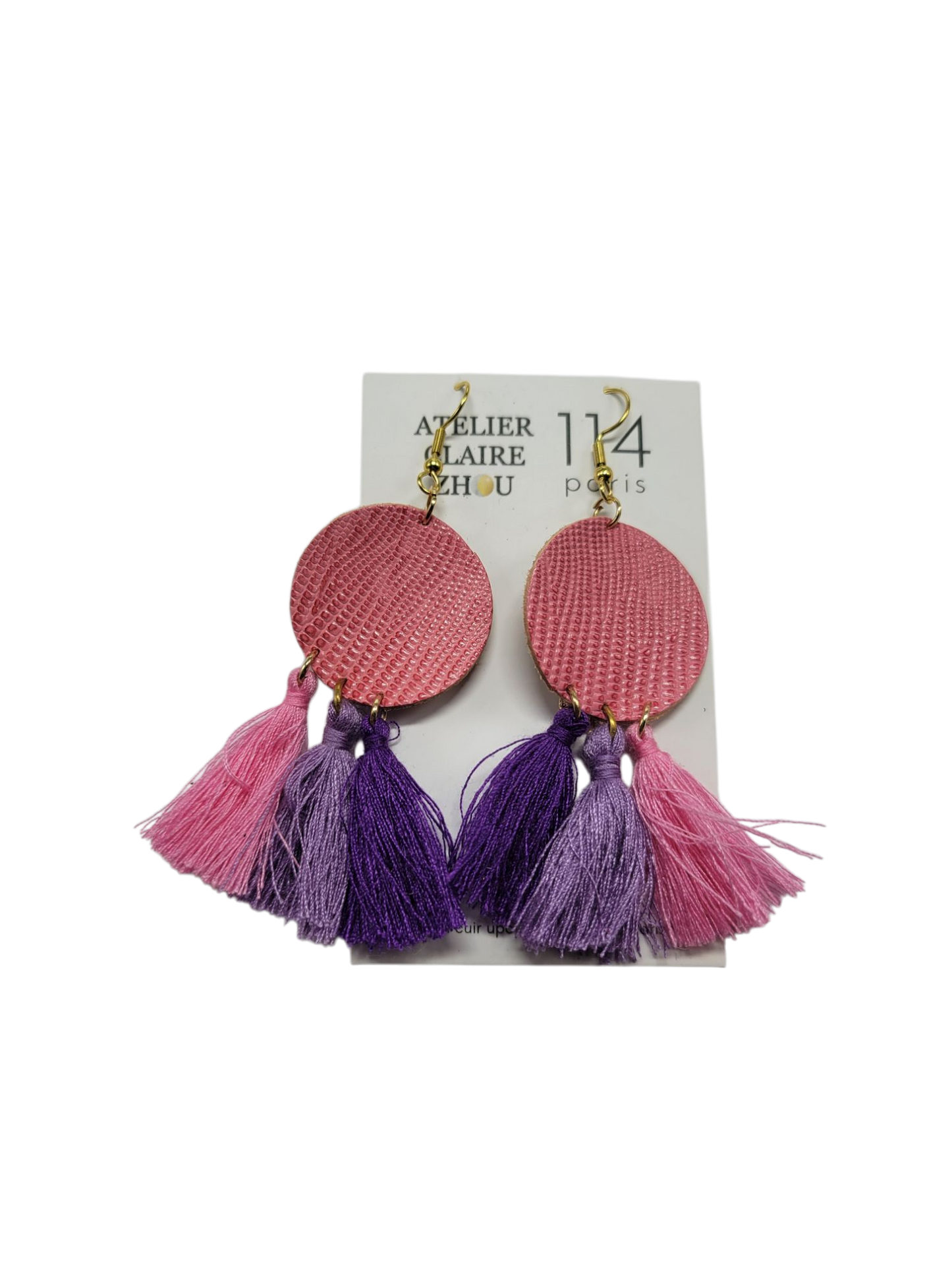 Boucles d'oreilles cuir recyclé - Atelier Claire Zhou x 114 Paris