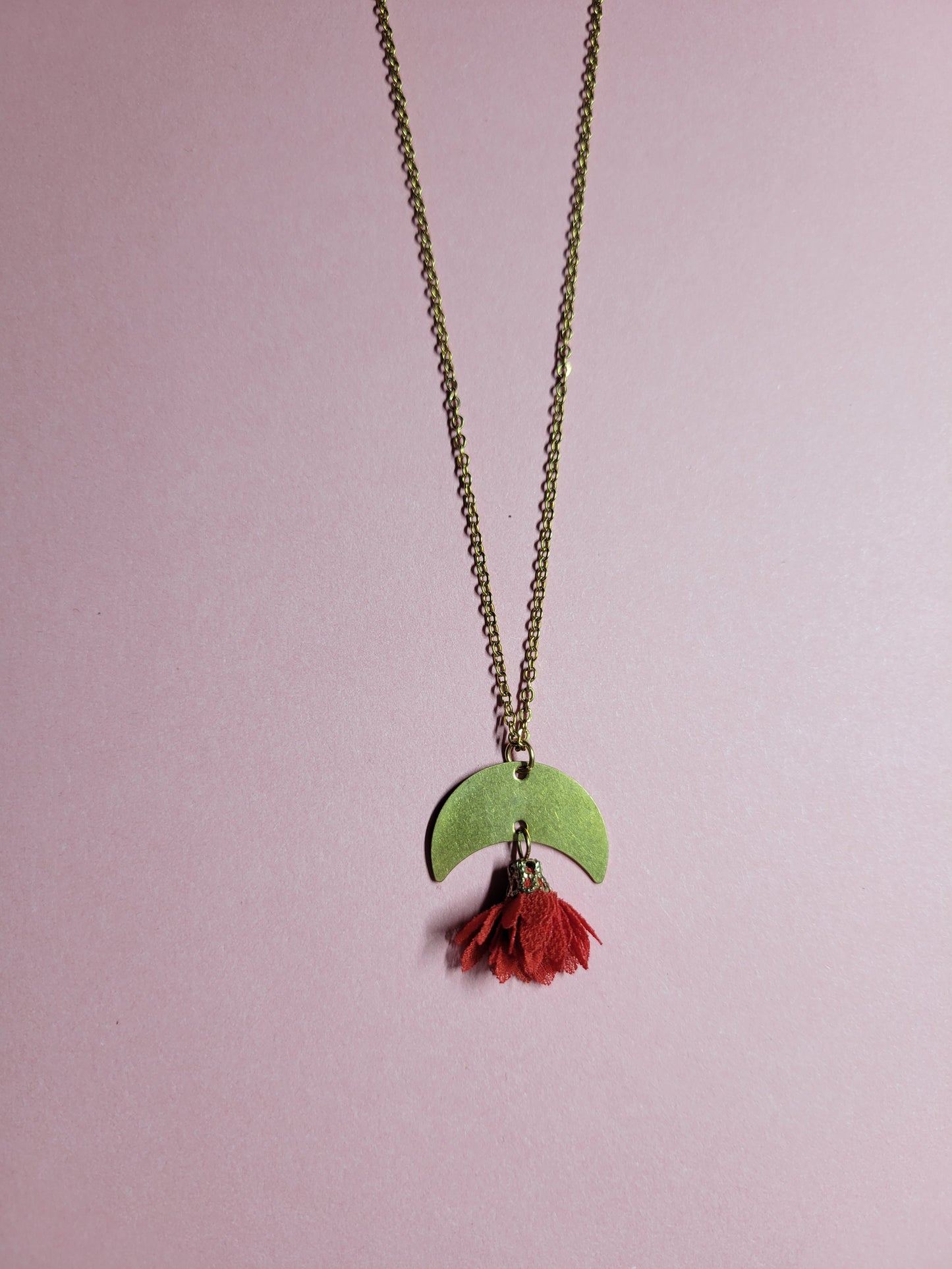 Collier croissant lune fleur - VICKI