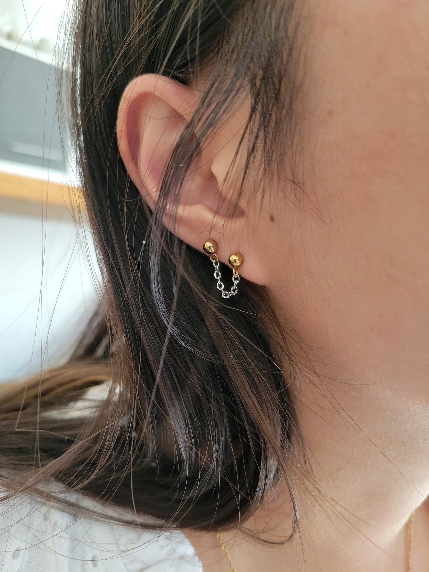 Boucle d'oreille 2 trous - LINE