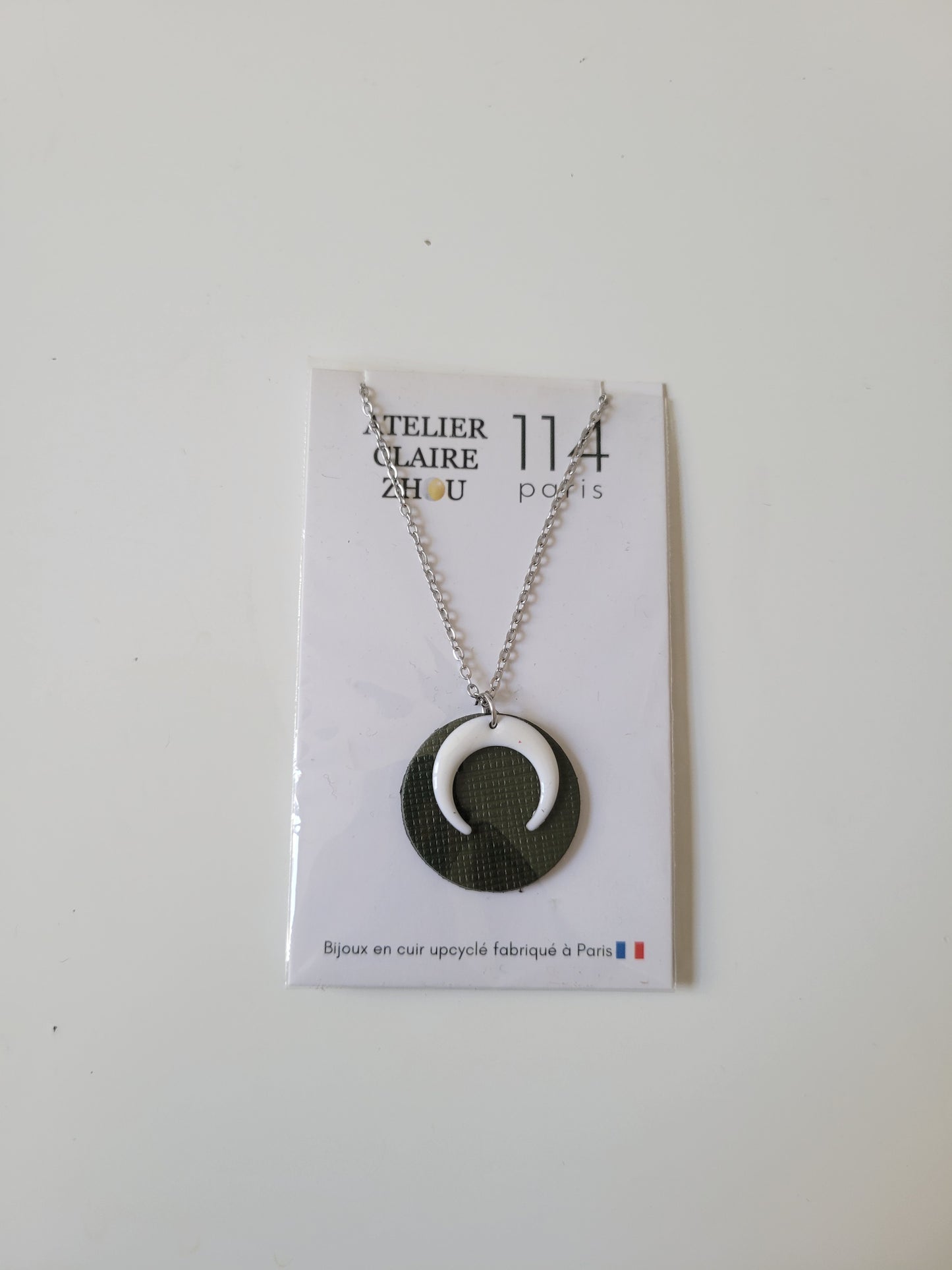 Collier cuir recyclé sequin - Atelier Claire Zhou x 114 Paris