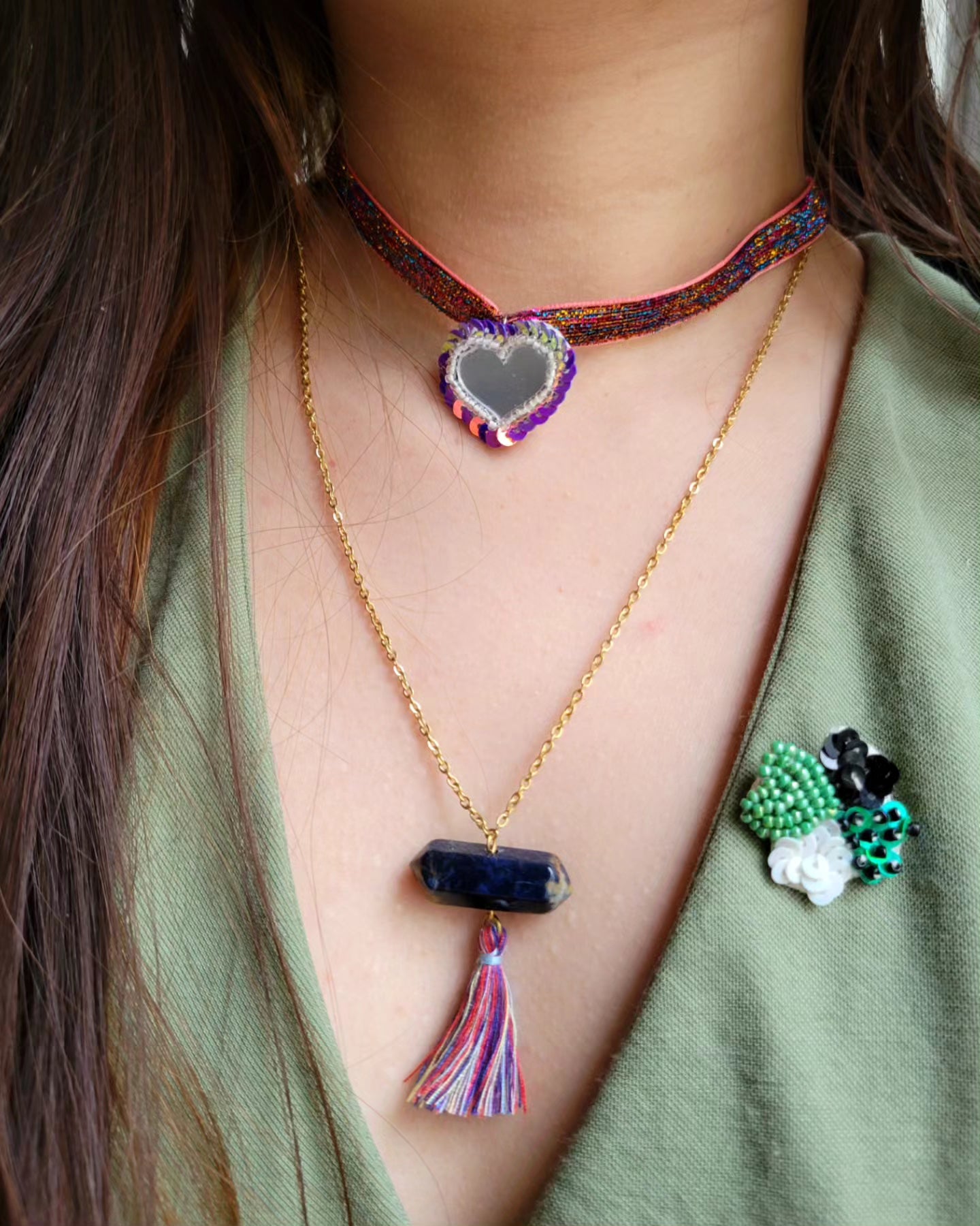 Collier long cristal bohème - IZIA