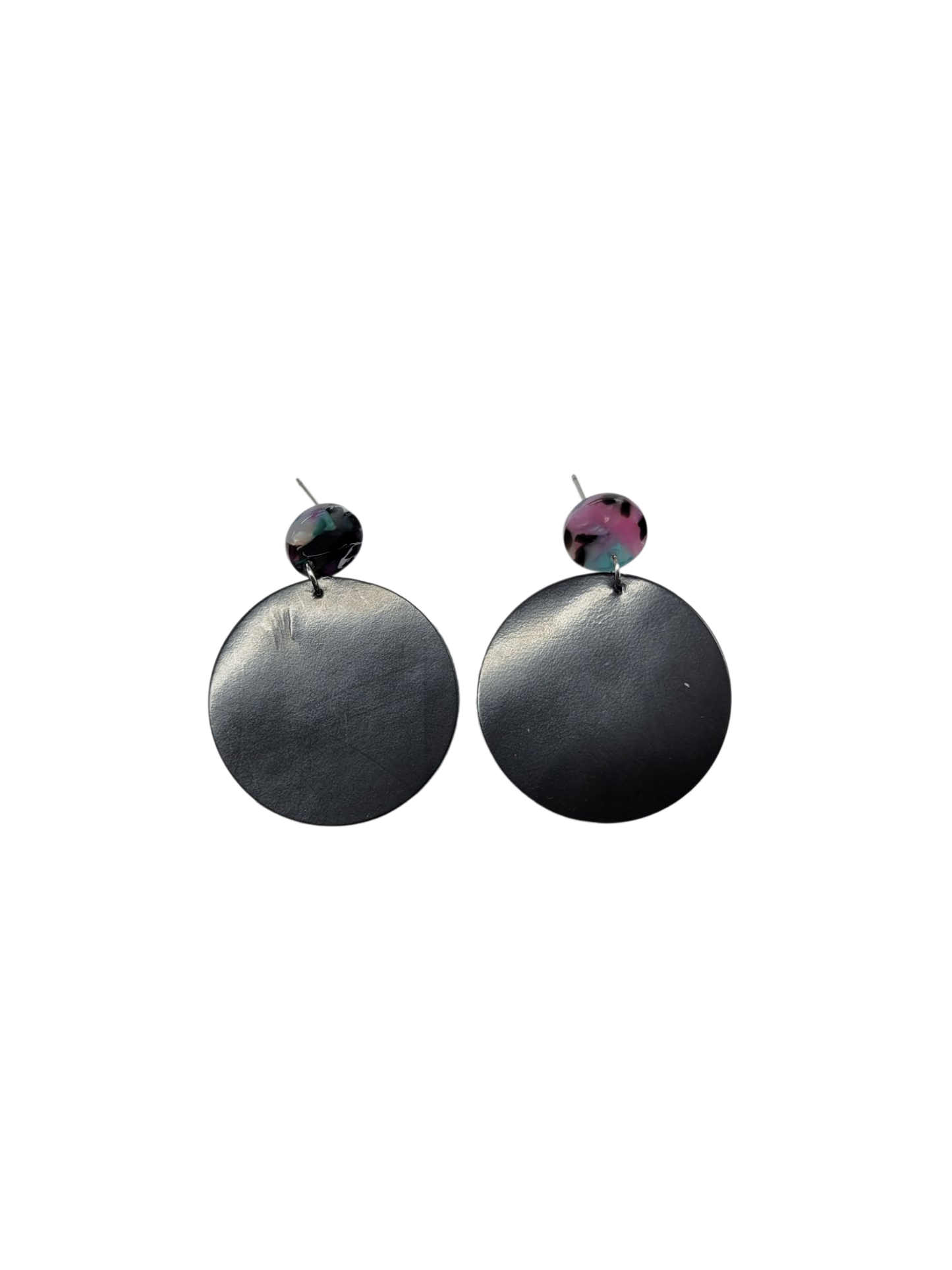 Boucles d'oreilles cuir recyclé - Atelier Claire Zhou x 114 Paris
