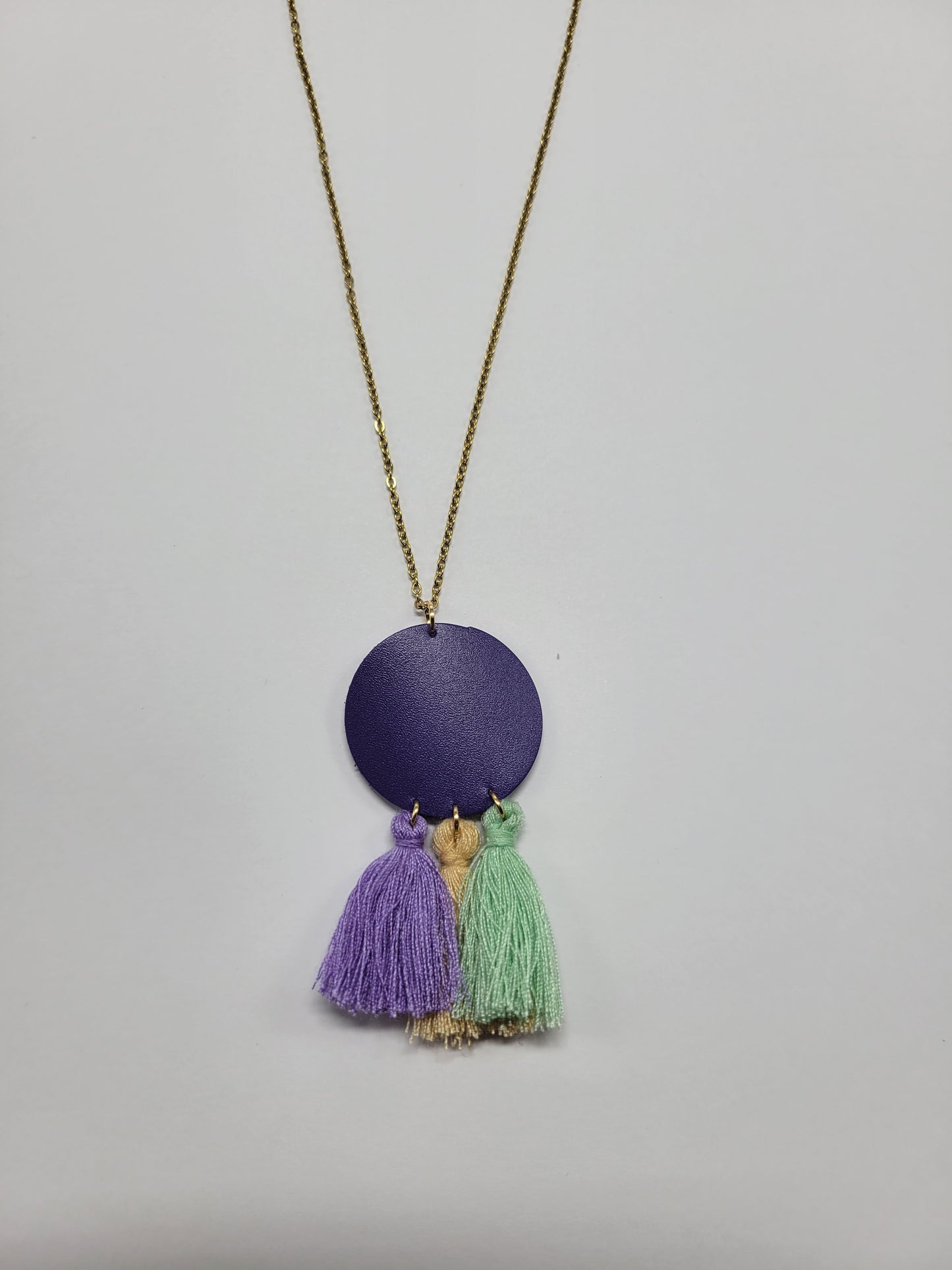 Collier cuir recyclé et pampilles - Atelier Claire Zhou x 114 Paris