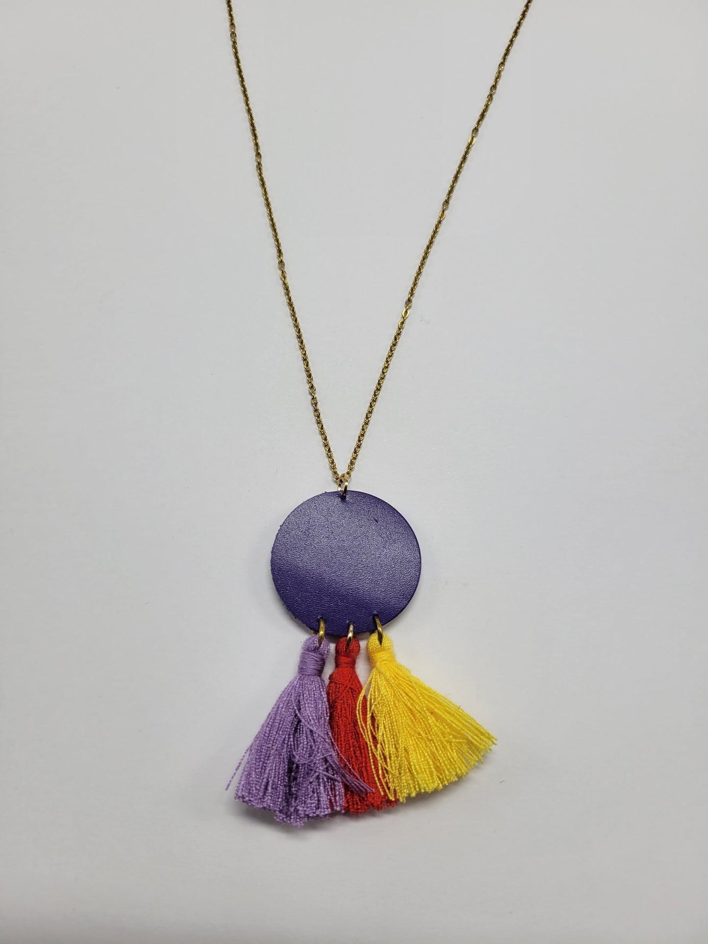 Collier cuir recyclé et pampilles - Atelier Claire Zhou x 114 Paris