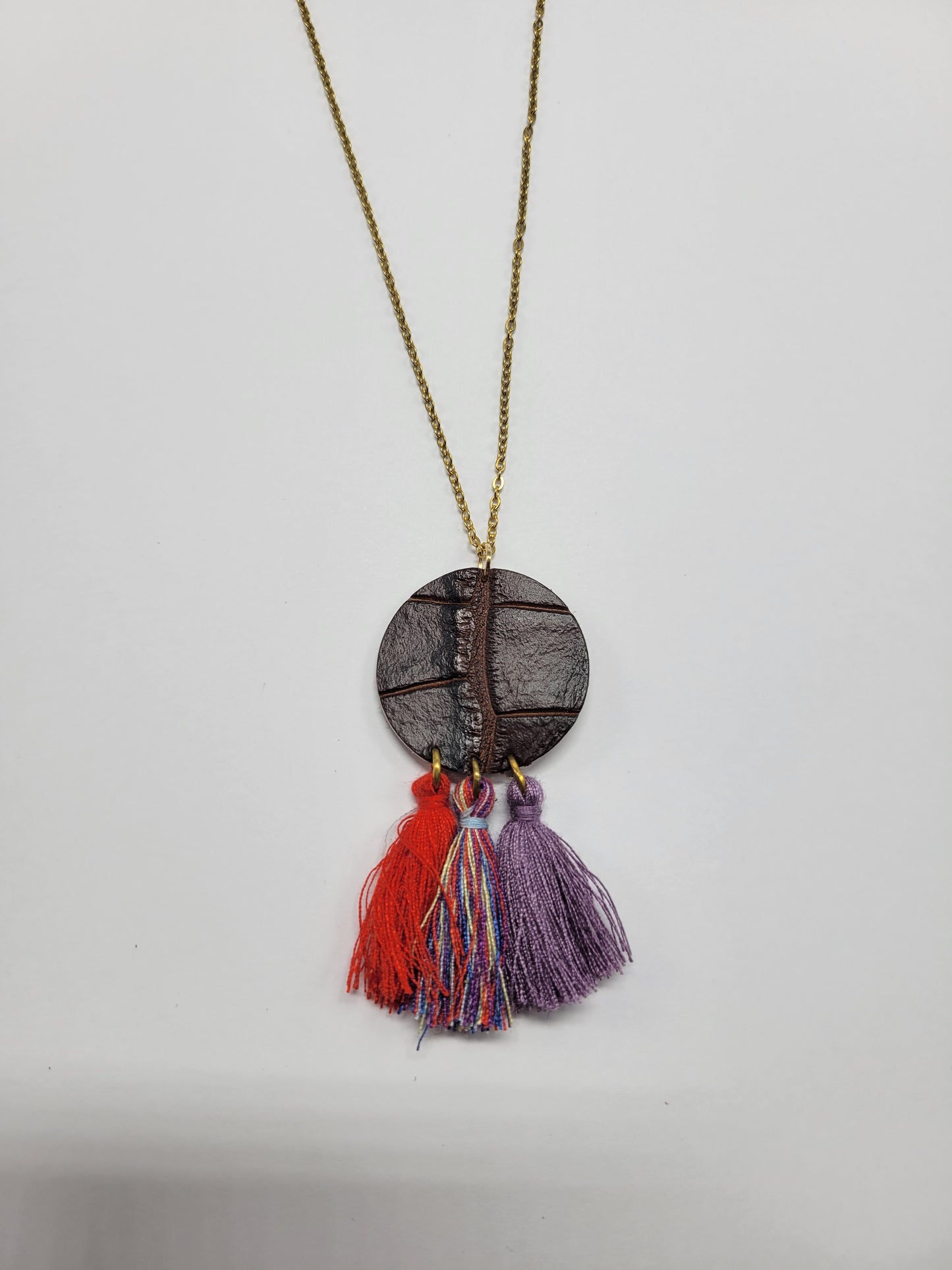Collier cuir recyclé et pampilles - Atelier Claire Zhou x 114 Paris