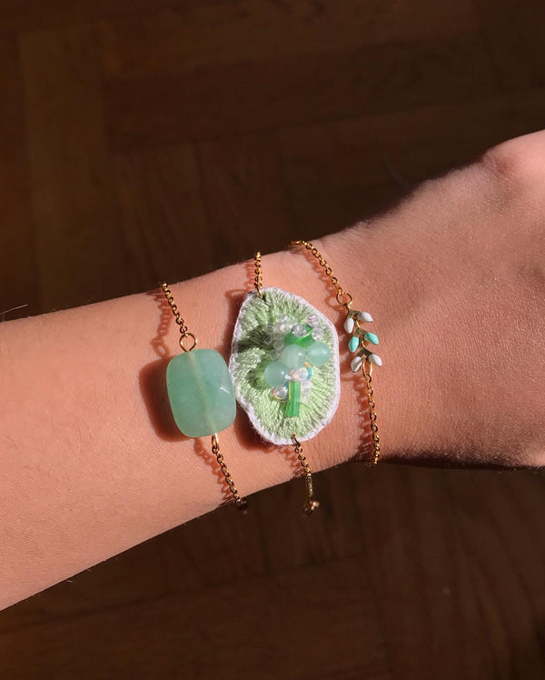 GEODE bracelet brodé aventurine