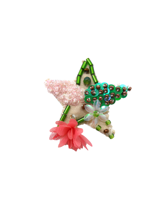 Broche brodée main - ETOILE DE REVE