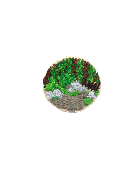 Broche brodée main - JARDIN ZEN