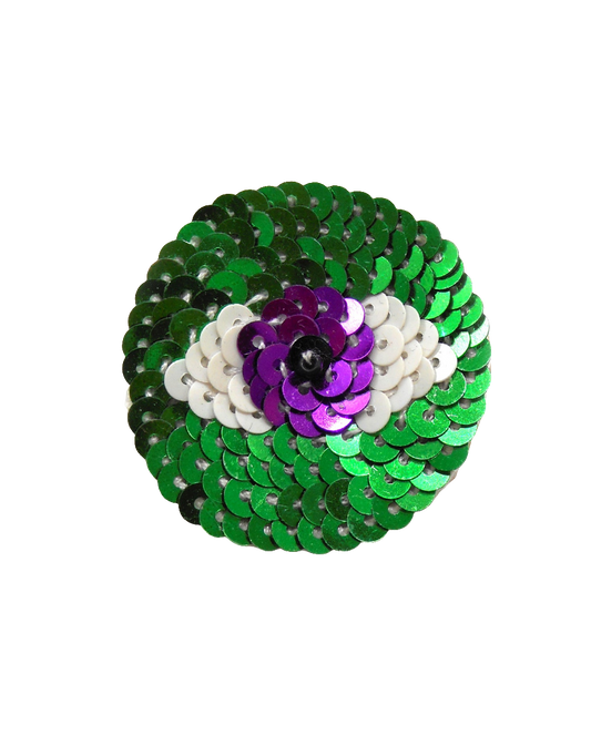 Broche brodée main oeil - JE TE VOIS