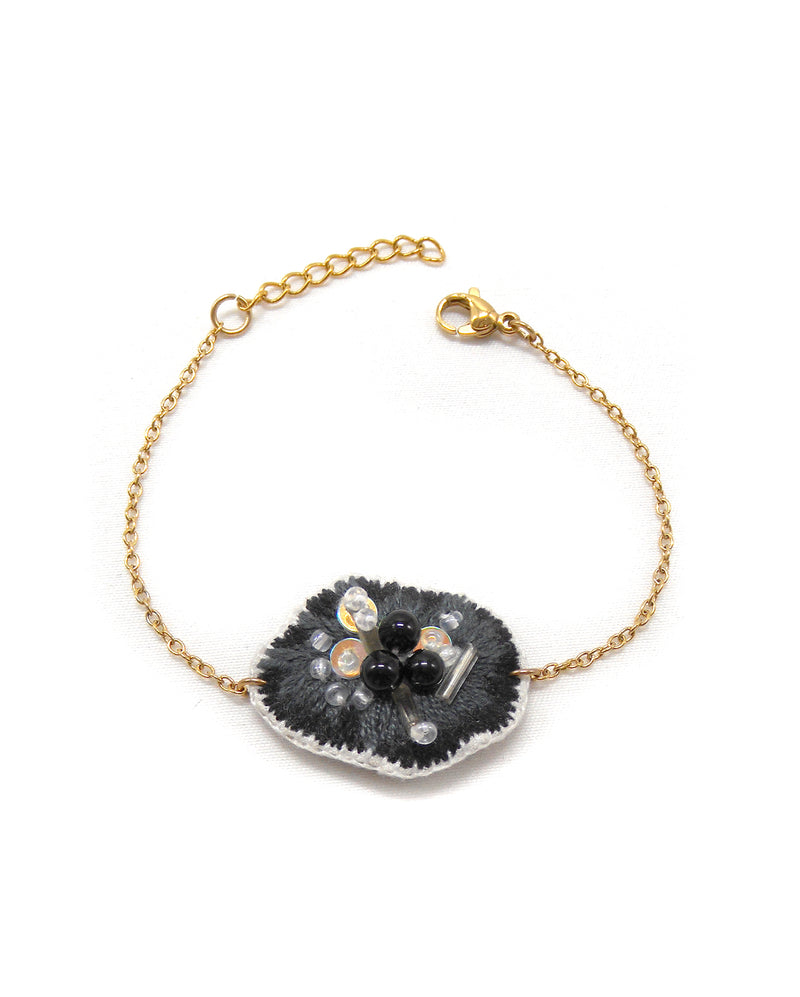 GEODE bracelet brodé onyx