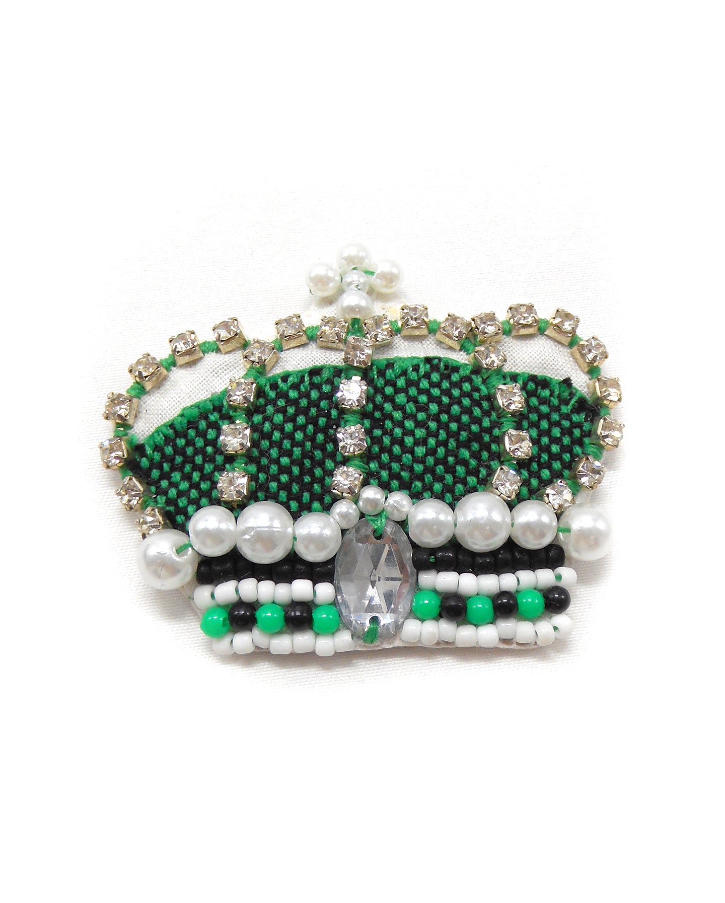 Broche brodée main - COURONNE ROYALE