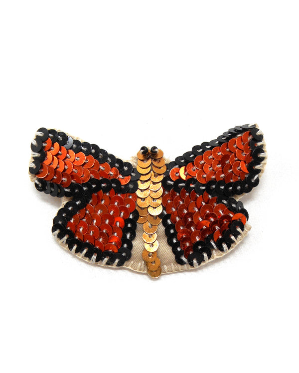 PAPILLON ACTEON broche papillon marron brodée main
