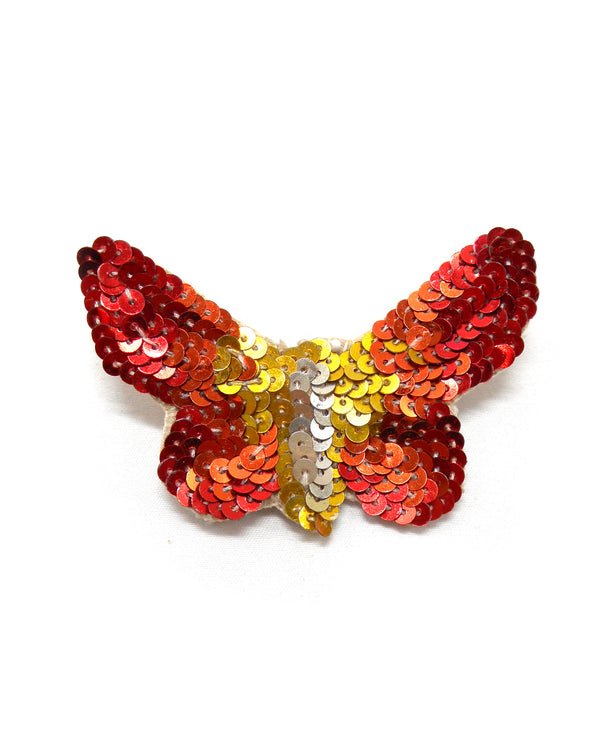 PAPILLON BOMBYX PEUPLIER broche papillon rouge brodée main