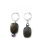 Boucles d'oreilles rectangle agate indienne et autre - BERTILLE/BERTA