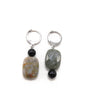 Boucles d'oreilles rectangle agate indienne et autre - BERTILLE/BERTA