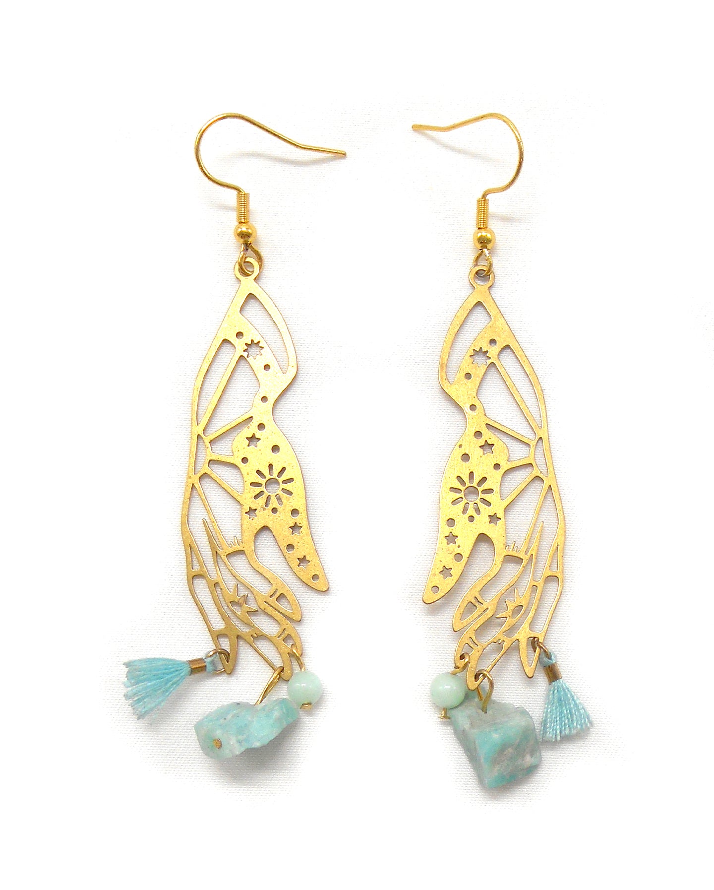 HANNAE boucles d'oreilles mains magiques amazonite