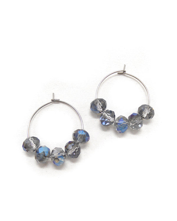 IRIS boucles d'oreilles verre irisé