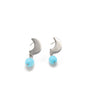 Boucles d'oreilles lune et perle pierres naturelles - LUNA