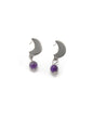 Boucles d'oreilles lune et perle pierres naturelles - LUNA