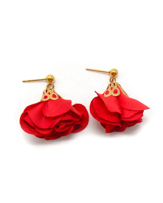 NOUR boucles d'oreilles rouge