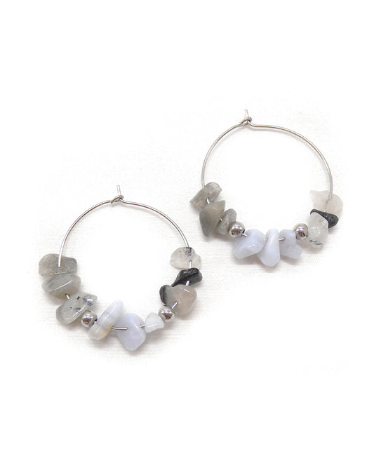 PAULE boucles d'oreilles pierres