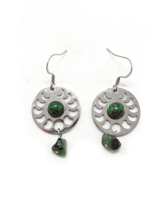 SOHELLE boucles d'oreilles lune rubis zoisite