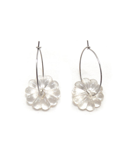 SUZETTE boucles d'oreilles fleurs cristal