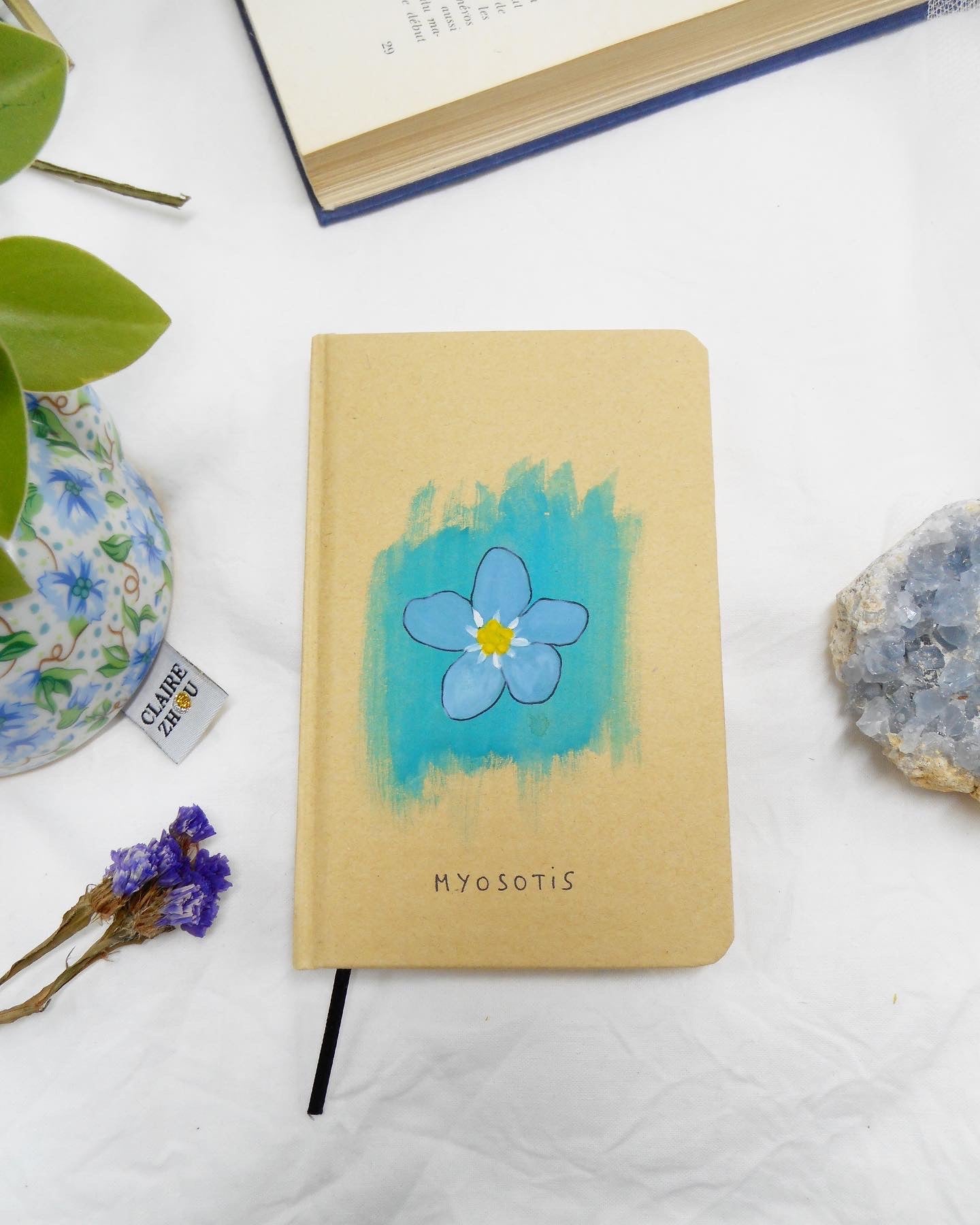 Carnet pratique illustré à la main - Myosotis