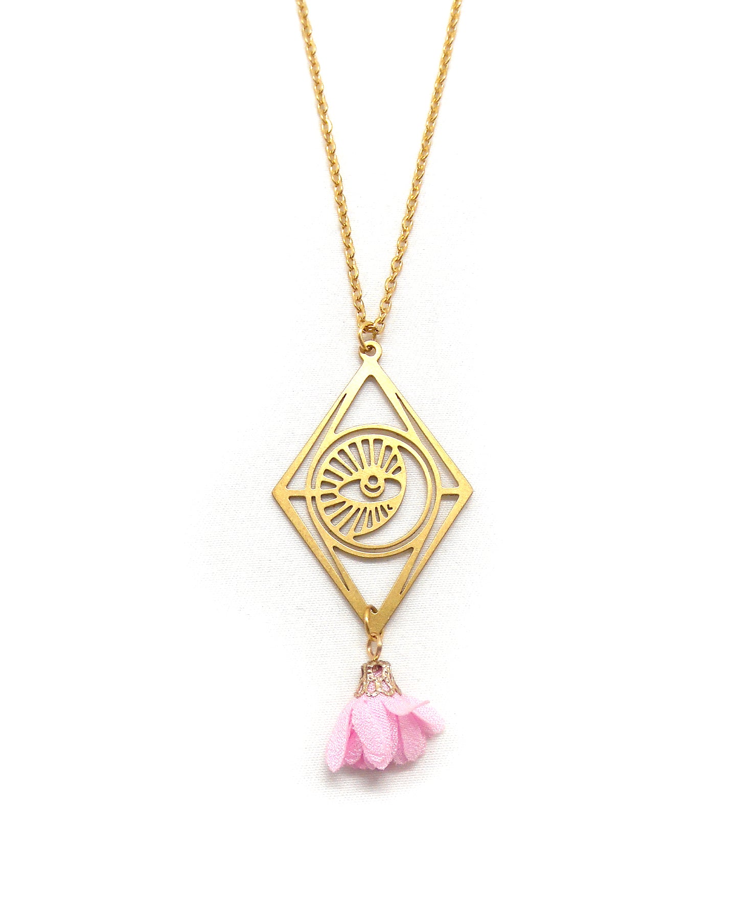 Collier losange lune soleil fleur - ASTERIA