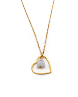 CORDELIA collier coeur et pierre naturelle