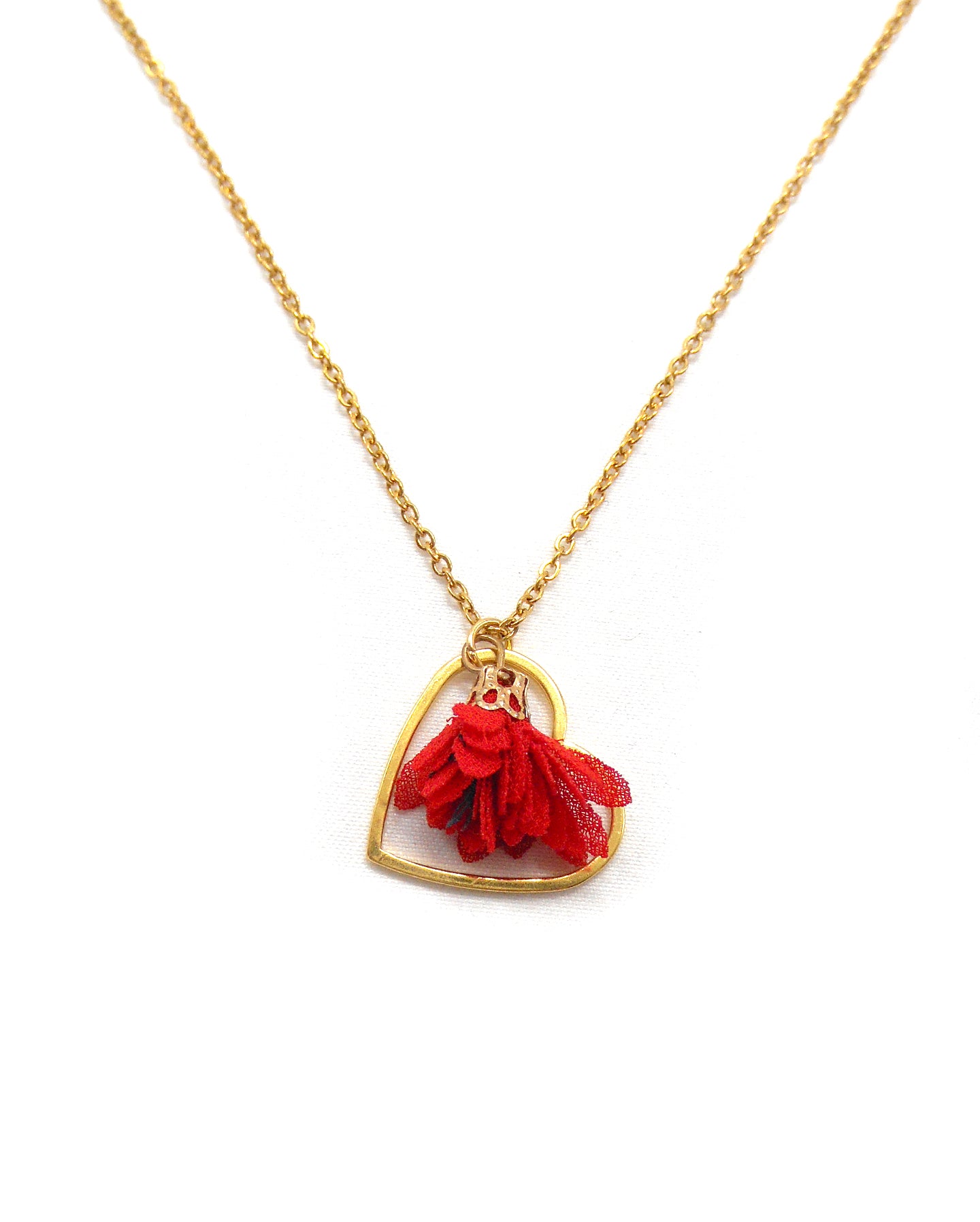 Collier coeur fleur - CORELIA