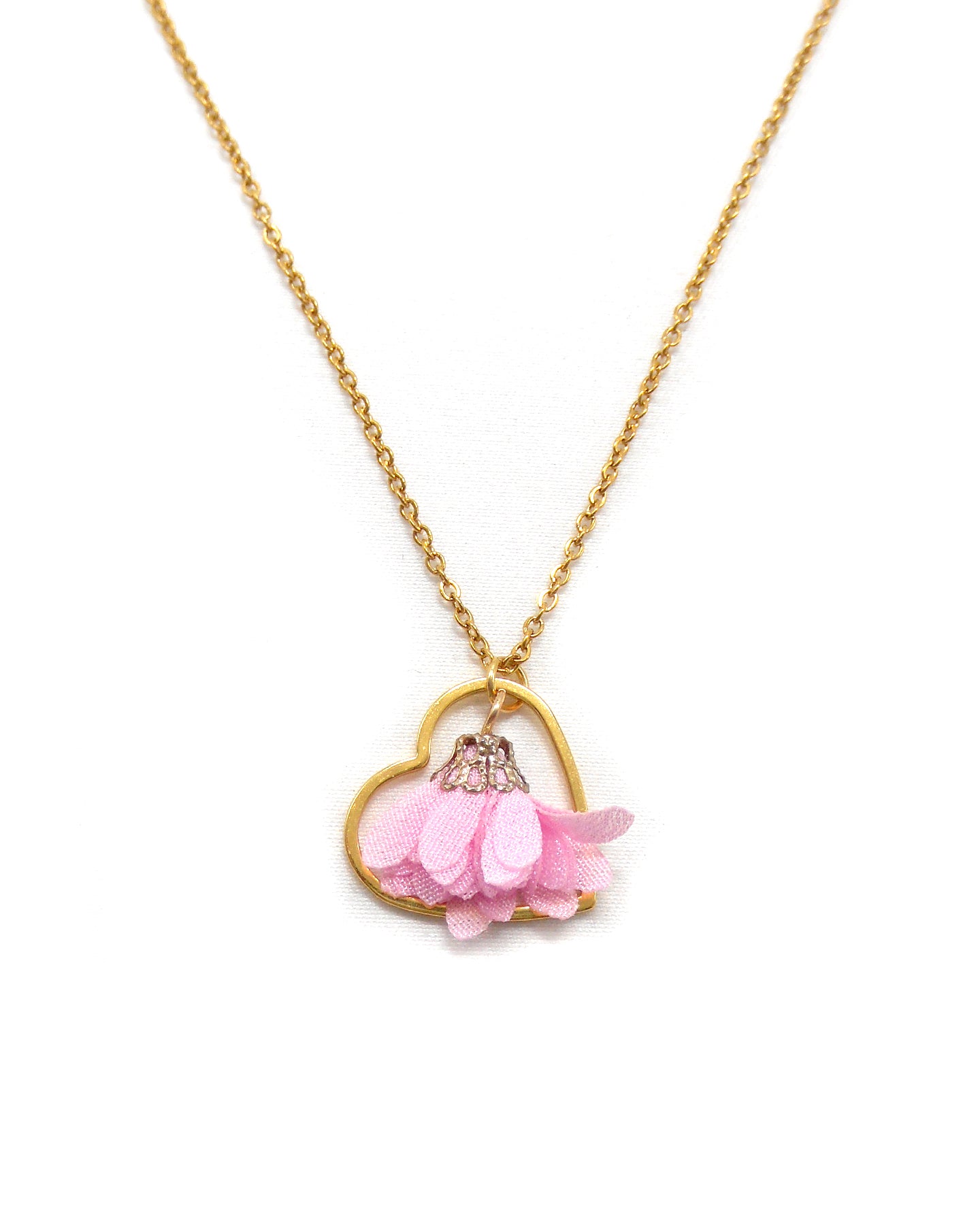 Collier coeur fleur - CORELIA