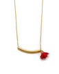Collier barre et pompon fleur - LANAELLE