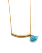 Collier barre et pompon fleur - LANAELLE