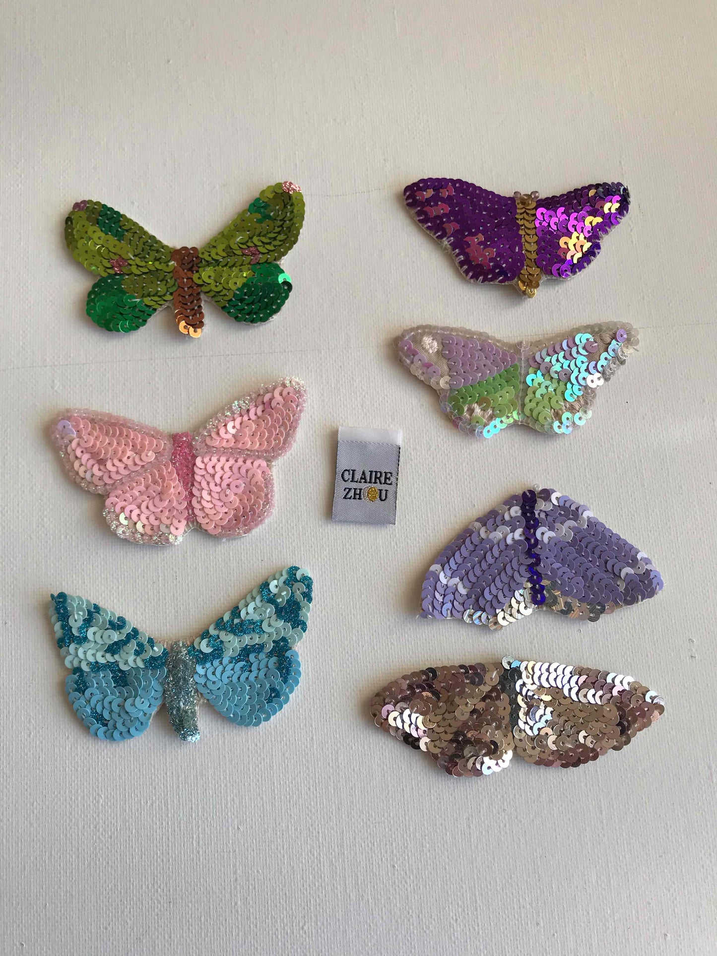 Broche brodée main collection PAPILLONS