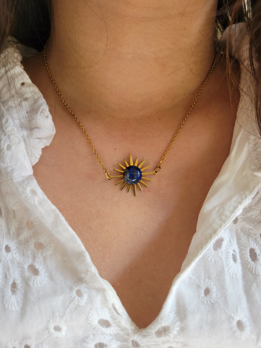 Collier ensoleillé pierres naturelles - SOLEIL