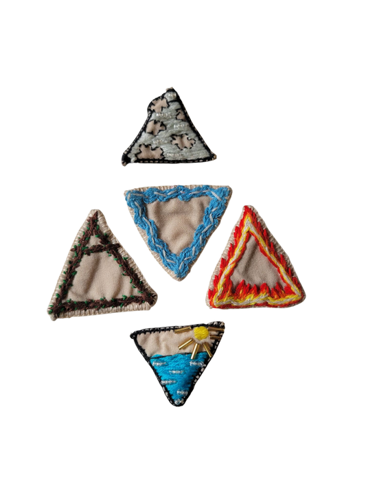 Broche brodée main - LES 4 ELEMENTS