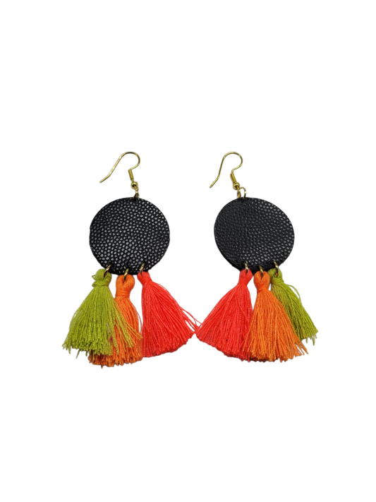 Boucles d'oreilles cuir recyclé - Atelier Claire Zhou x 114 Paris
