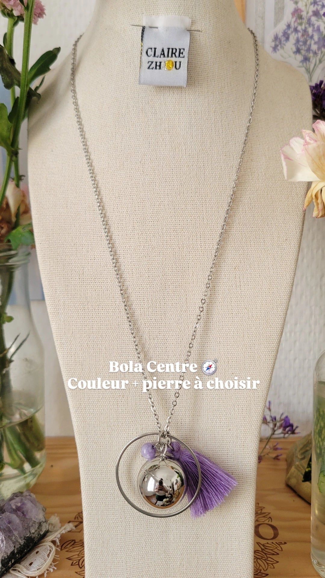 Collier long BOLA de grossesse — MEREVEILLEUSE , bijoux personnalisés et uniques 2026 🤰