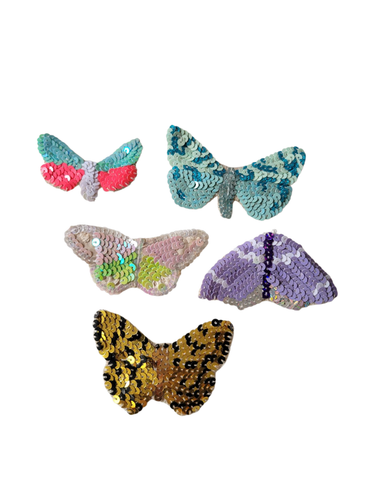 Broche brodée main - PAPILLONS