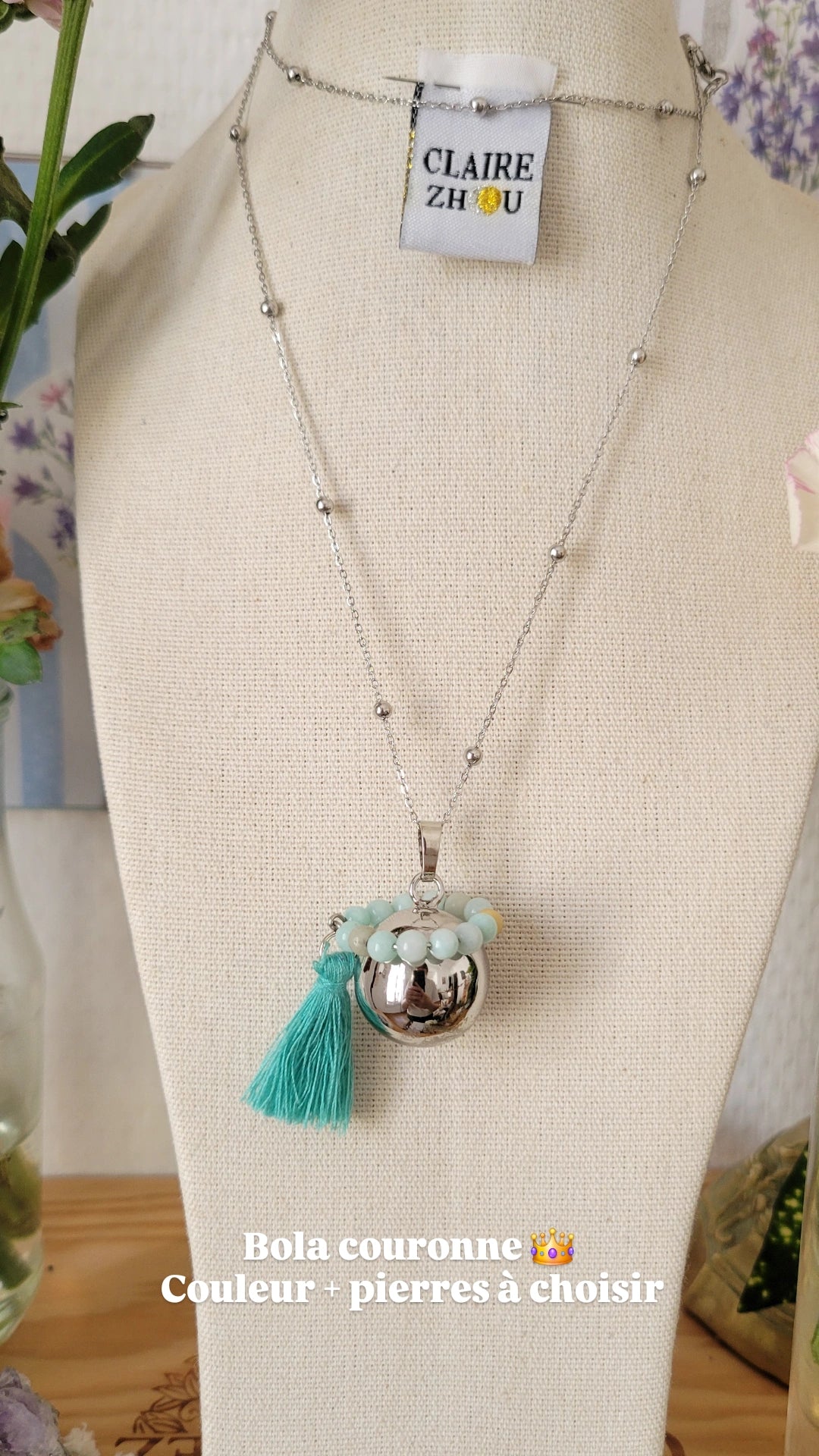 Collier long BOLA de grossesse — MEREVEILLEUSE , bijoux personnalisés et uniques 2026 🤰