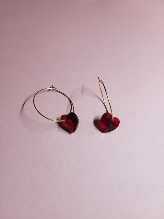 Boucles d'oreilles créoles coeur amour - MINA