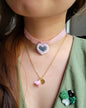 Collier sequin martelé et fleur - NINELLE