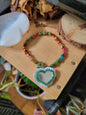 Collier/bracelet brodé main romantique - MIROIR D'AMOUR