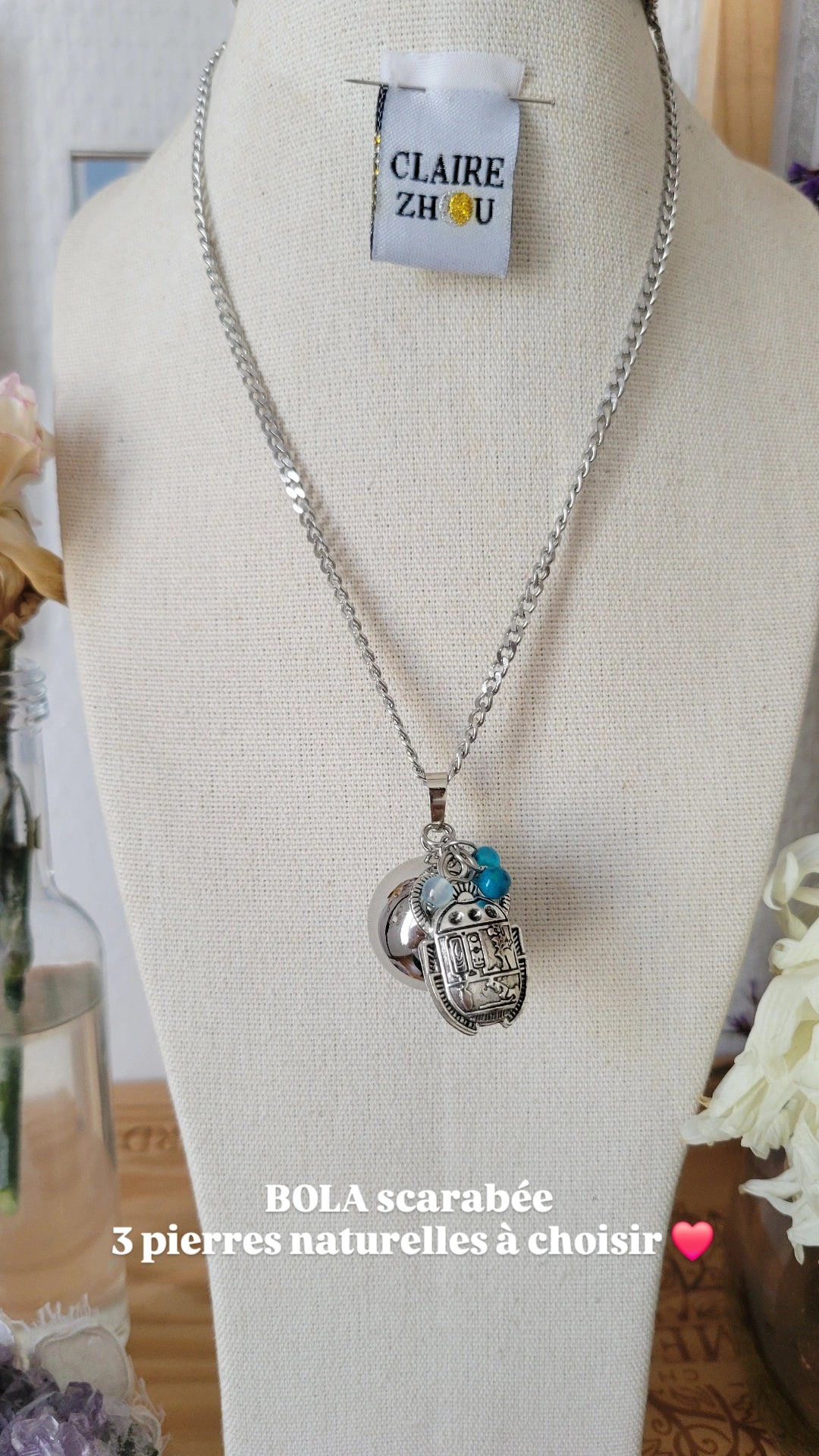 Collier long BOLA de grossesse — MEREVEILLEUSE , bijoux personnalisés et uniques 2026 🤰