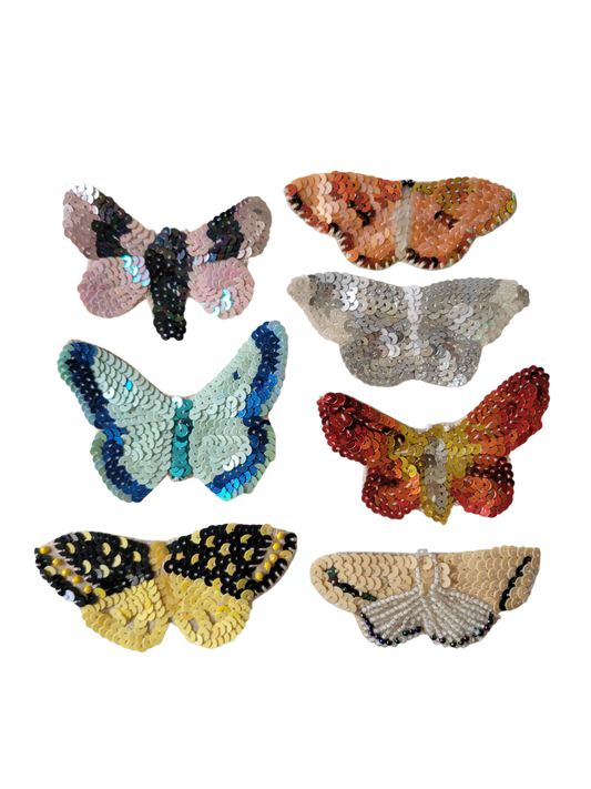 Broche brodée main - PAPILLONS