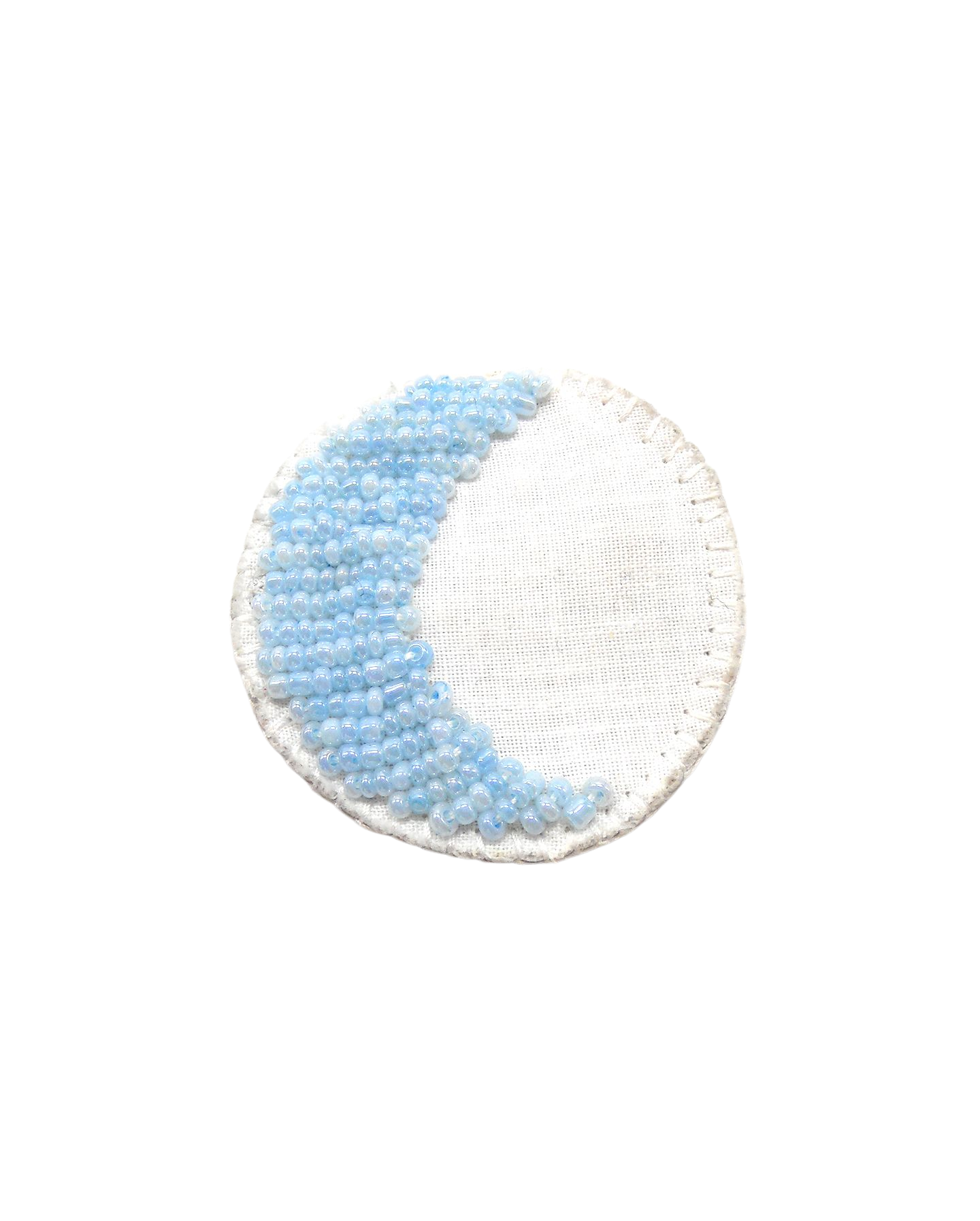 Broche brodée main - LUNE